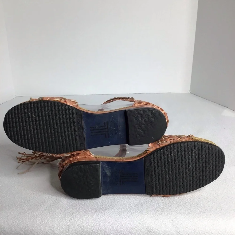 Lanvin Collection By Luxury‎ Fashion House - Leather Espadrille Sandals Zip Back